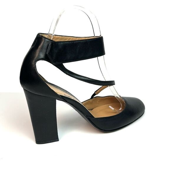 Emporio Armani Black Leather Pumps High Heels Mary Jane size 37,5 US 7,5 Italy - Picture 6 of 16